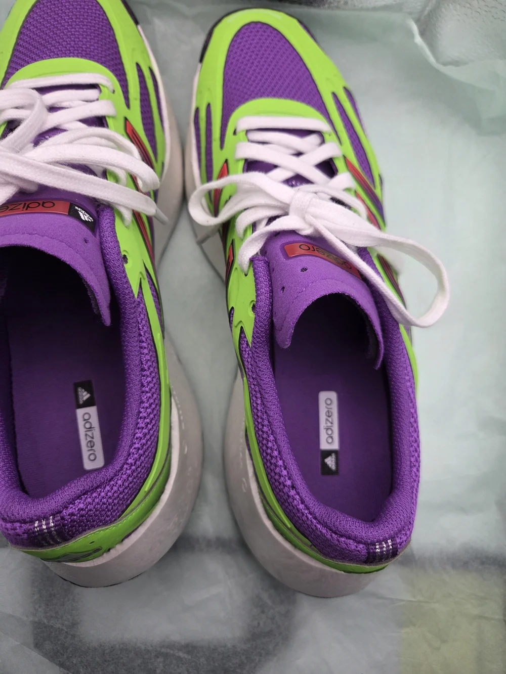 Women's Purple and Neon Green Athletic Sneakers